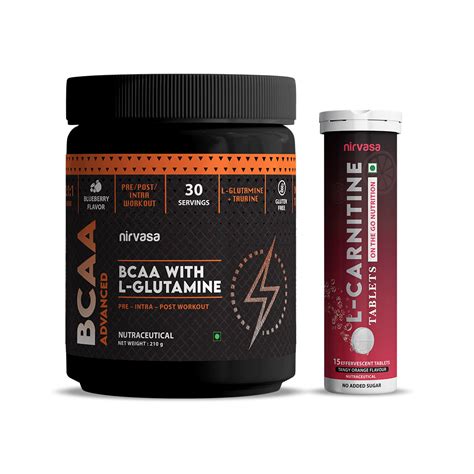 BCAA Advanced Powder & L-Carnitine Effervescent Tablets Combo – NIRVASA
