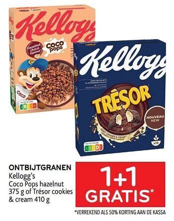 1 1 gratis ontbijtgranen kelloggs coco pops hazelnut of trésor cookies