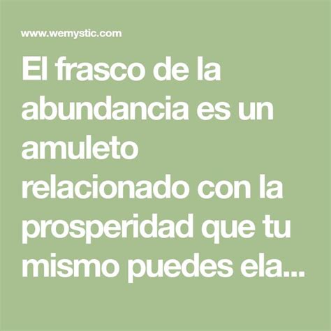 Frasco De La Abundancia Prosperidad Envasada Wemystic Frasco