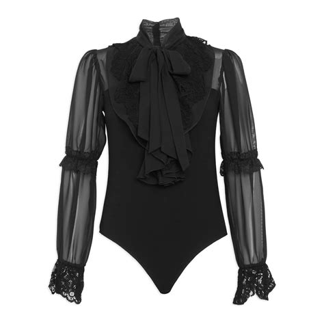 Buy Truworths Black Ruffle Bodysuit Online Truworths