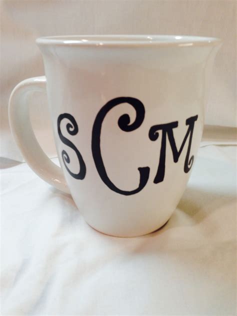 Monogrammed Coffee Cup Initial Mug Personalized T Hand