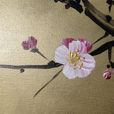 Japan Art Cherry Blossom And Love Birds Japanese Style Painting J185