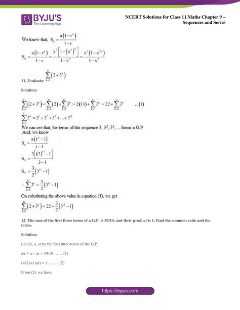 Ncert Solutions Class Maths Chapter Sequences And Series