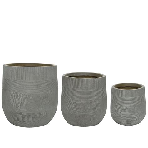 Buy Textured Planters Set Of 3 Light Grey Delivery By Waitrose Garden