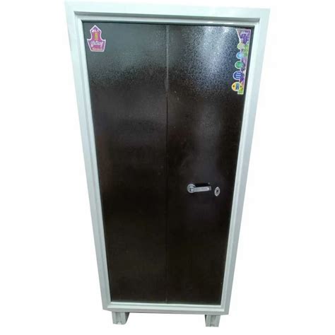 With Locker 2 Door Black CRCA Steel Almirah 4 Shelves Without Mirror