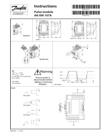 Danfoss AK XM 101A Pulse Module 107A Installation Guide Manualzz