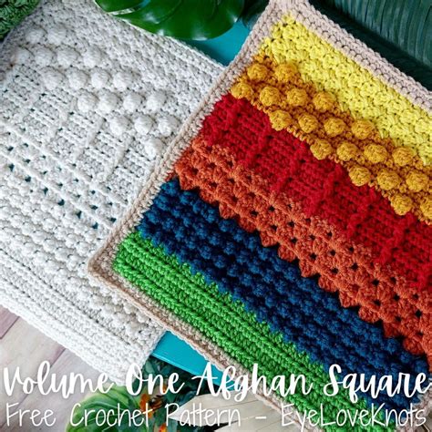 Volume One Afghan Square Free Crochet Pattern Stitch Sampler Afghan Square Eyeloveknots