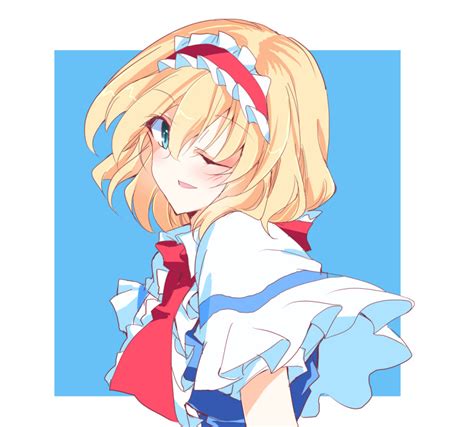 Safebooru 1girl D Alice Margatroid Bangs Blonde Hair Blue Background