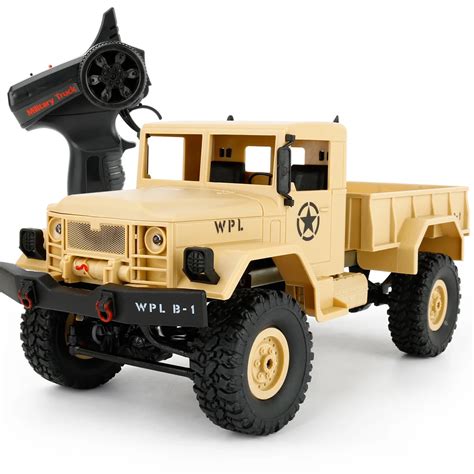 New Arrival WPL B 1 RC Military Truck 1 16 2 4G 4WD Crawler RC Car With