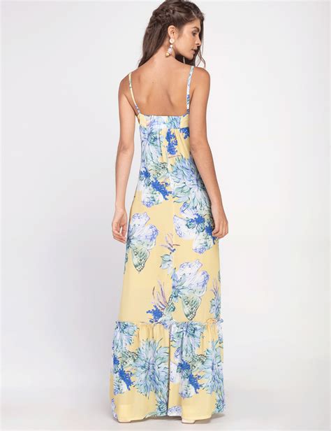 Vestido Longo Floral Amarelo Elora