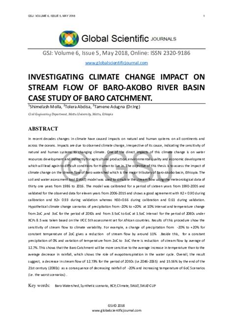 (PDF) Investigating Climate Change Impact on Stream Flow of Baro-Akobo ...