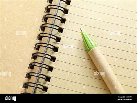 Spiral Notebook With Pen Stock Photo Alamy