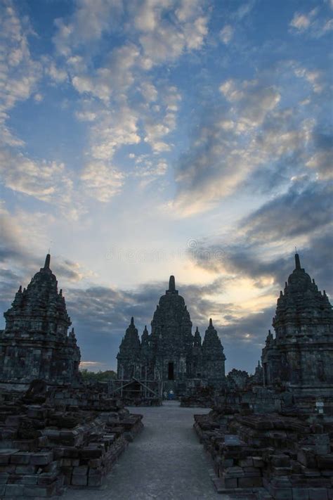 Candi Sewu Part Of Prambanan Hindu Temple In Sunset Java Indonesia