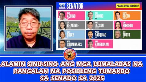 ALAMIN SINU SINO ANG MGA LUMALABAS NA PANGALAN NA POSIBLENG TUMAKBO SA