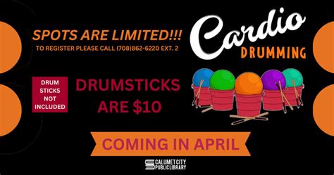 Cardio Drumming This April Calumet City Public Library