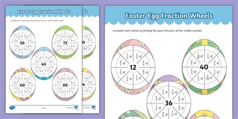 Ks Easter Egg Fraction Wheels Teacher Made Twinkl