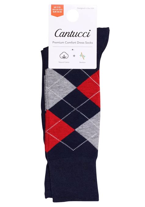 Argyle Mens Dress Socks Argyle Check Socks In Navy Cherry Red And Gray Bows N