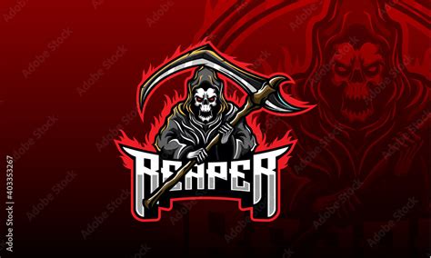 Reaper mascot logo vector Stock Vector | Adobe Stock