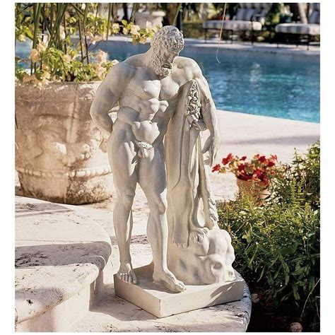 Design Toscano Grand Greek Roman Male Nude Statue Hercules Home