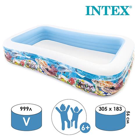 خرید استخر بادی خانوادگی مدل آکواریومی Intex 58485 اصل