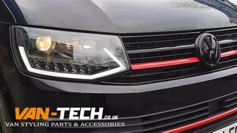 VW Transporter T6 LED DRL Light Bar Headlights YouTube