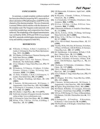 Fabrication Morphology And Structural Characterization Of Tungsten