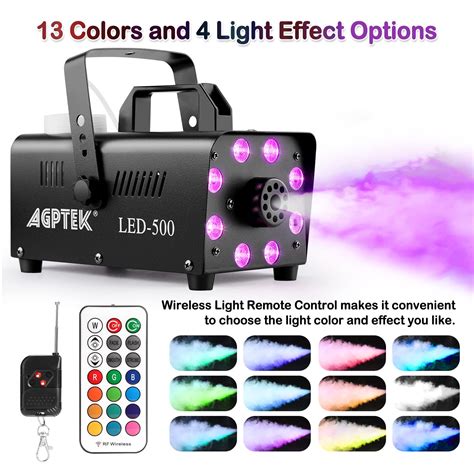 Smoke Machine Agptek Fog Machine With Colorful Led Lights Effect