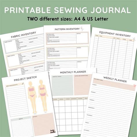 Sewing Project Planner Printable Pdf Sewing Journal Sewing Planner