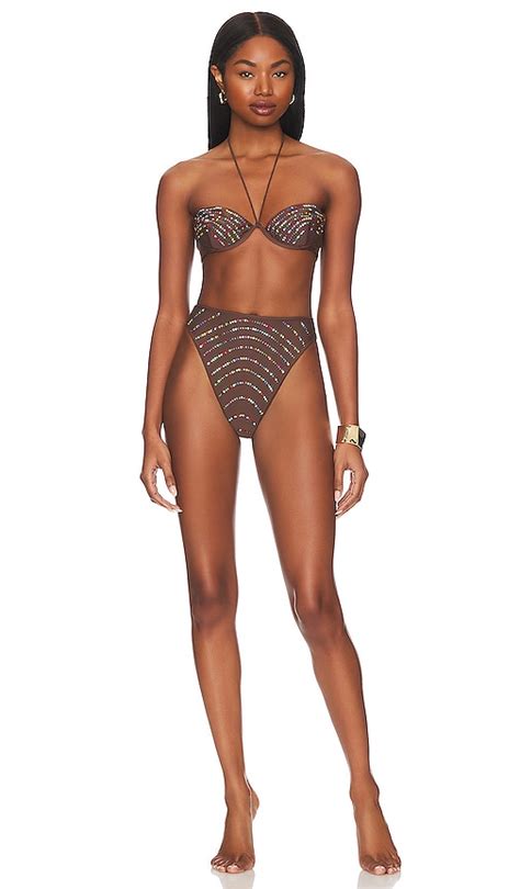 Oseree Gem Balconette Bikini Set In Brown Multicolor REVOLVE