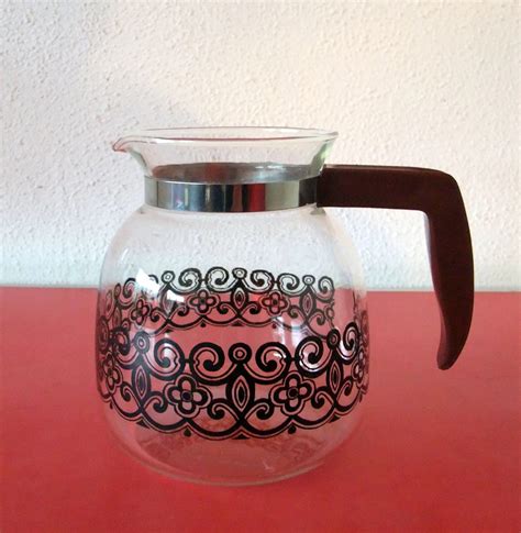 Vintage 70s Brown Glass Coffee Pot Jug Haute Juice