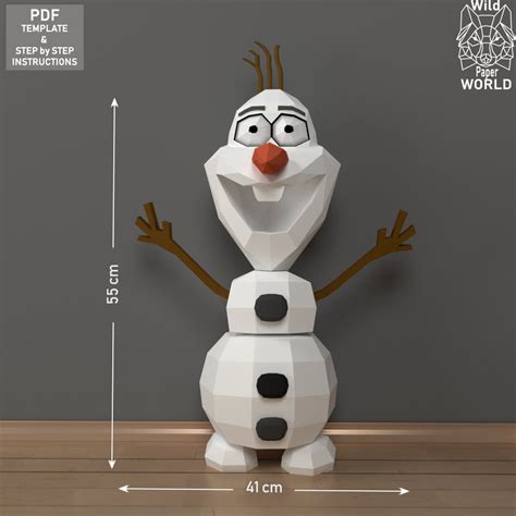 Olaf Paper 3d Model Papercraft Olaf DIY Model 3D Papecraft - Etsy