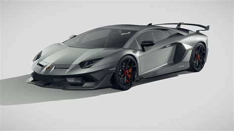 Lowpoly Lamborghini Aventador Svj 2019 Buy Royalty Free 3d Model By