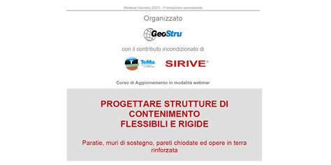 Giugno Webinar Progettare Strutture Di Contenimento