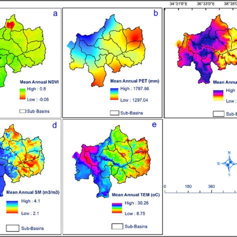 Spatiotemporal Distributions Of Mean Annual Ndvi A Mean Annual Pet