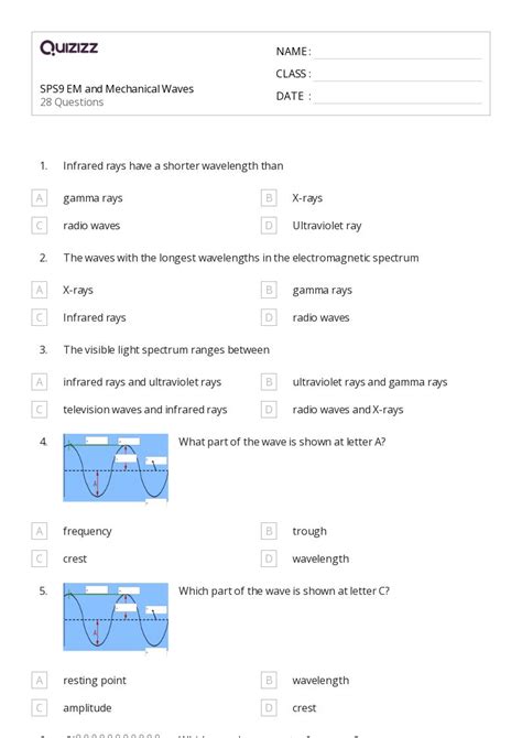 Oscillations And Mechanical Waves Worksheets On Quizizz Free