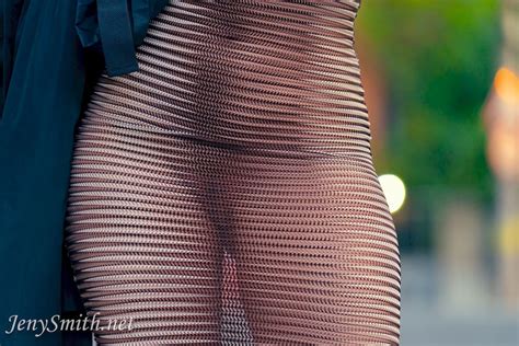 Slutty Babe Jeny Smith Posing In A See Through Dress Outdoors 15 Photos