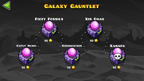 Geometry Dash Galaxy Gauntlet All Coins Youtube