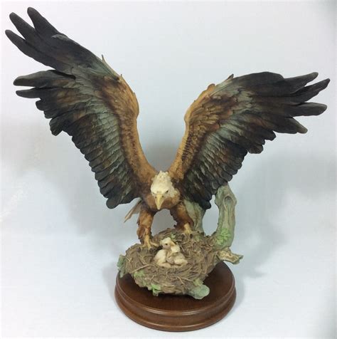 Large 1982 Giuseppe Armani Eagle And Eaglets In Nest Capodimonte