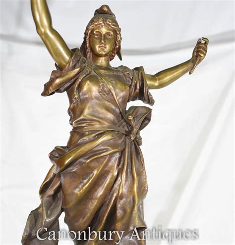 antique art nouveau female figurine statue circa