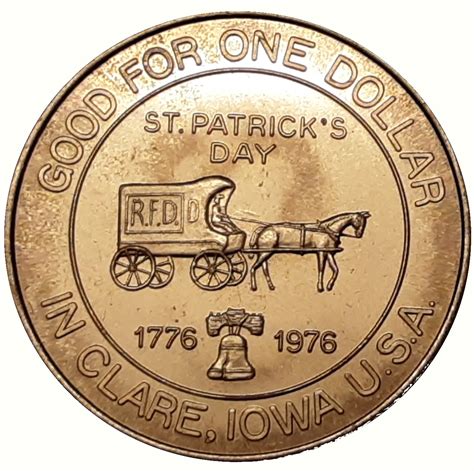 1 Irish Dollar St Patricks Day Clare Iowa États Unis Numista