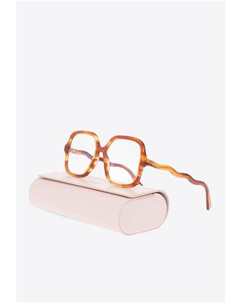 Chloé Zelie Rectangular Sunglasses Lyst