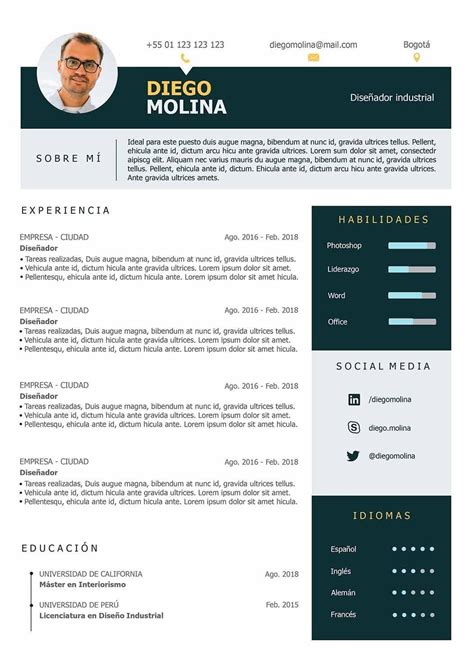 Plantilla de CV Actual para Descargar y Rellenar Modelo Orión