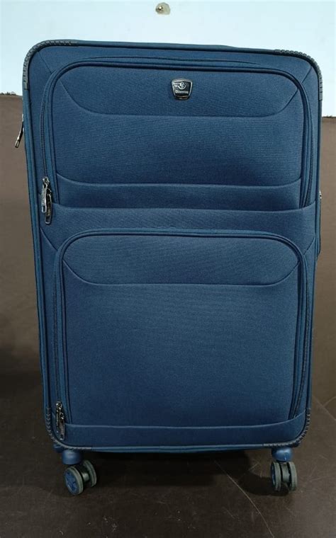 Carryfine Pvc Coated Navy Blue Luggage Trolley Bag Fire Size