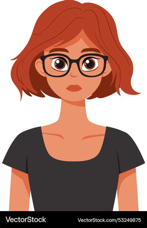 A Woman With Glasses And Red Hair Royalty Free Vector Image