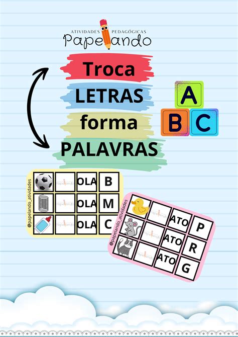 Troca Letras Forma Palavras Papelando Atividades Hotmart