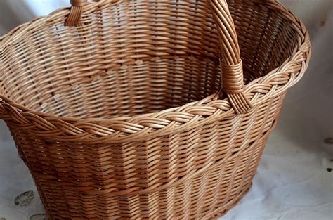 Large Oval Wicker Basket Big Woven Basket Large Picnic Etsy Uk