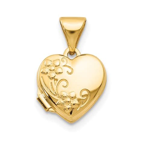 14kt Yellow Gold 10mm Floral Heart Locket Xl62 Joy Jewelers