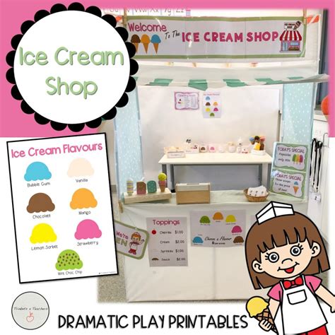 Ice Cream Shop Dramatic Play Printables Trinkets 4 Teachers