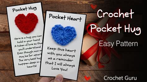 Crochet Pocket Hug Pattern Crochet Heart For Valentine S Day Youtube