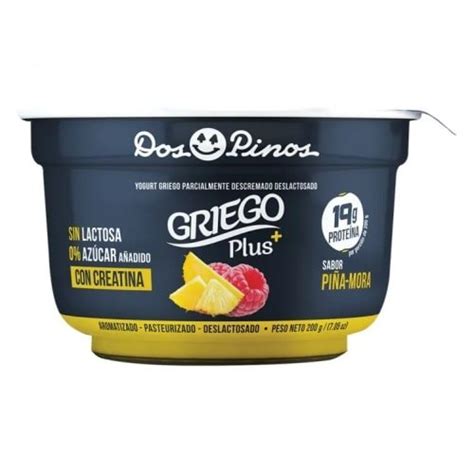 Dos Pinos Yogurt Griego Plus sabor Piña Mora Clínica de Nutrición